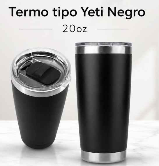 Termo negro tipo Yeti de 20 onzas